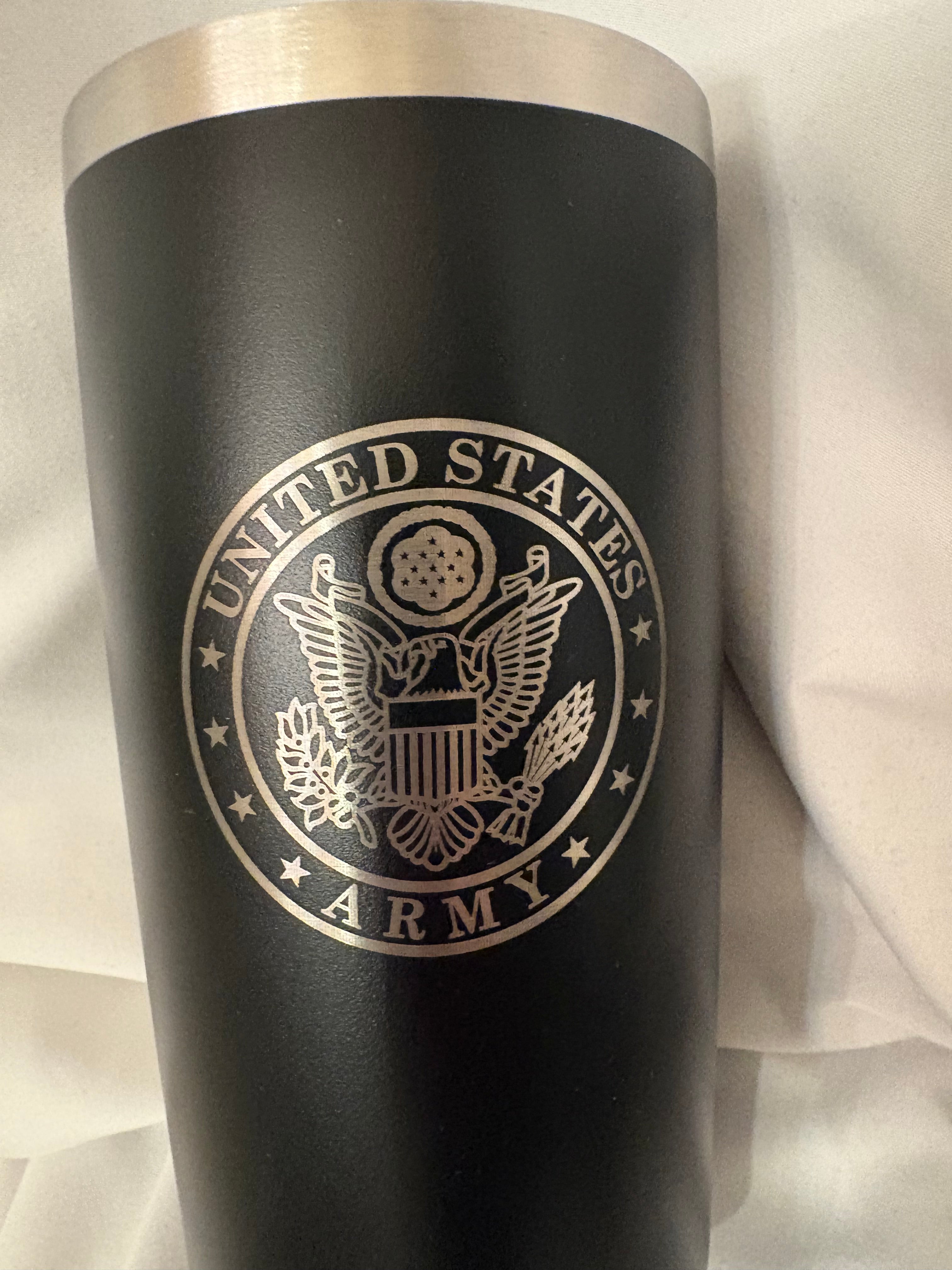 US Army Laser-Engraved Tumbler (20 oz)